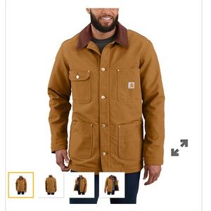 Carhartt Mens Loose Fit Firm Duck Blanket-Lined Chore Coat/Jacket, Brown
